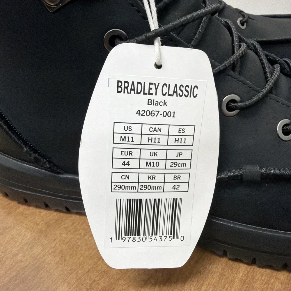 Hey Dude Men's Bradley Classic Boots Lightweight and flexible, Black/Black Sz 11